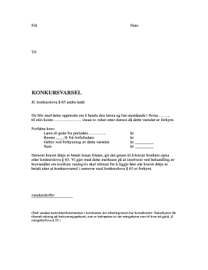 Norwegian Wage Claim Notice