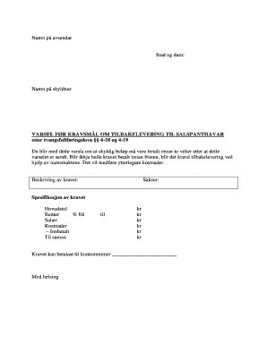 Norwegian Debt Collection Notice