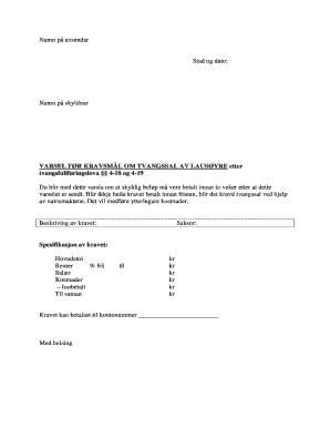 Norwegian Debt Collection Notice