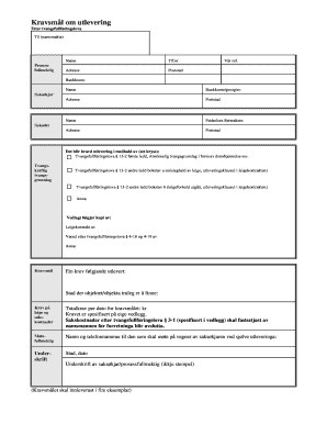 Norwegian Eviction Claim Form