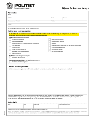 Norwegian Police Data Access Request Form