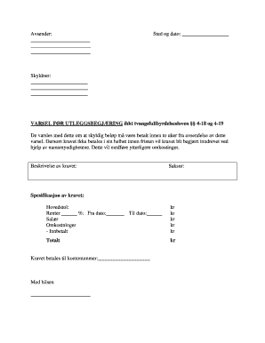 Norwegian Debt Collection Notice