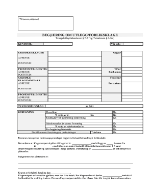 Norwegian Enforcement Claim Form