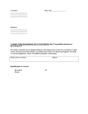 Norwegian Debt Collection Notice