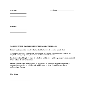 Norwegian Eviction Notice