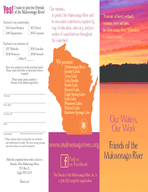 Friends' Tri-fold Brochure - Friends of the Mukwonago River - mukwonagoriver