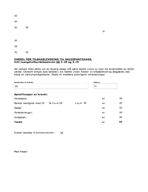 Norwegian Demand for Payment Notice