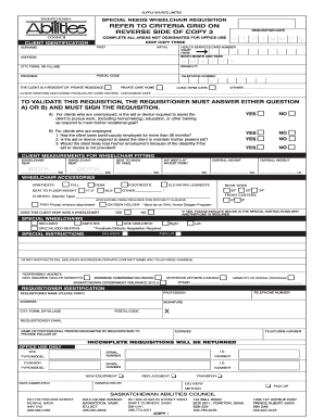 Wheelchair Application Form
