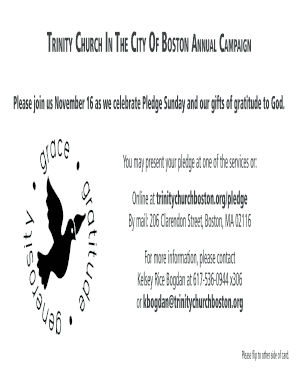 Trinity Church Boston Annual Pledge Form