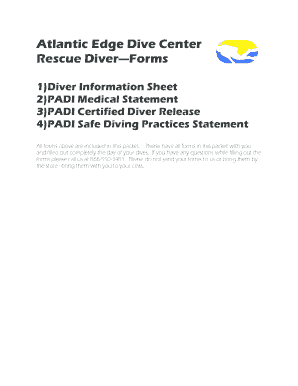 PADI Rescue Diver Forms