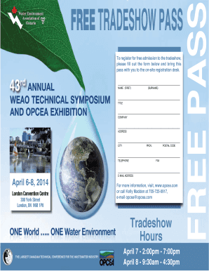 Free Tradeshow Pass Registration Form