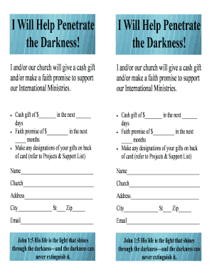 Church Donation Pledge Form