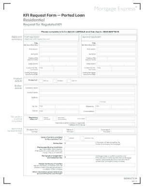 UK Residential Ported Loan KFI Request Form