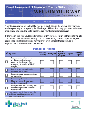 Parent Assessment of Youth’s Skills