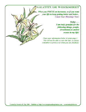 Gratitude Worksheet