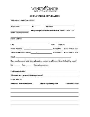 Employment Application Form