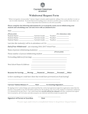 Iso 9001 full form - Withdrawal Request Form - ccaeaglesorg