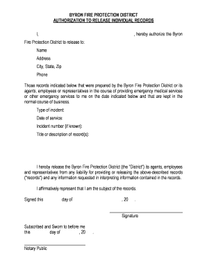Authorization to Release Individual Records