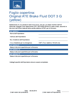 Foglio copertina: Original ATE Brake Fluid DOT 3 G