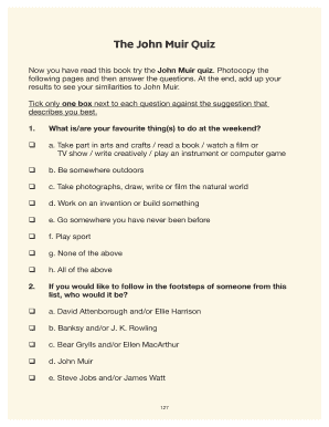 John Muir Personality Quiz
