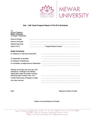 phd report format