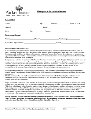 Therapeutic Recreation Waiver