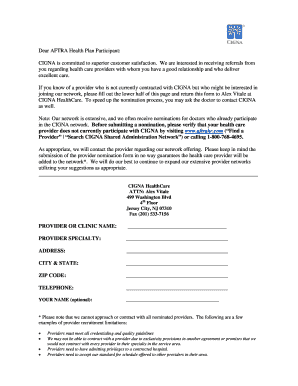 CIGNA Provider Nomination Form