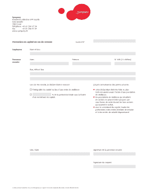 Swiss Pension Capital Payment Declaration