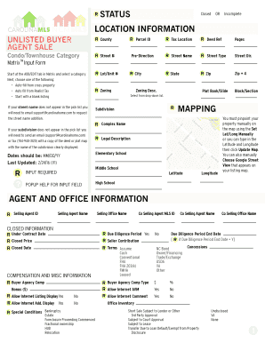 Real Estate Listing Input Form
