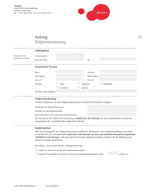 Antrag Teilpensionierung
