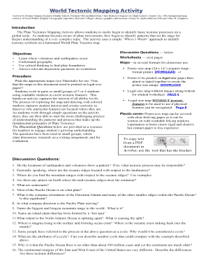 Plate Tectonics Mapping Activity