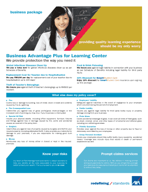 Business Advantage Plus Insurance Proposal Form