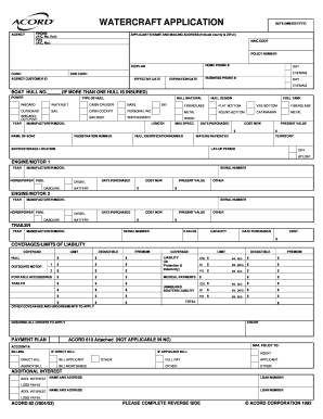 Watercraft Insurance Application Form