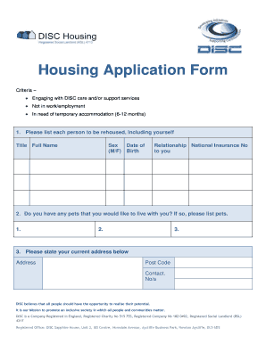 Housing Application Form