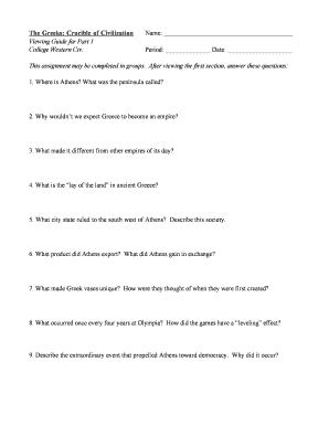 The Greeks Viewing Guide