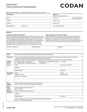 Travel Insurance Claim Form