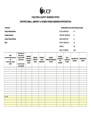 Minority and Small Business Participation Form
