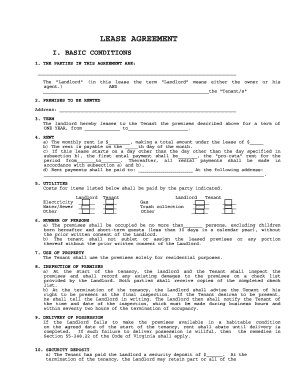Virginia Residential Lease Agreement