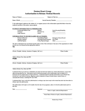 Authorization to Release Medical Records
