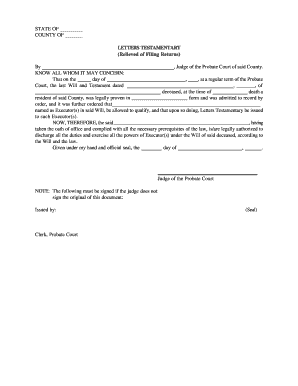 Letters Testamentary
