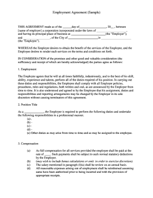 Employment Agreement Sample - LegalFormsorg