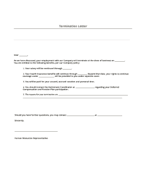 Employee Termination Letter