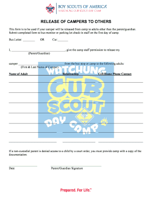 Camper Release Form