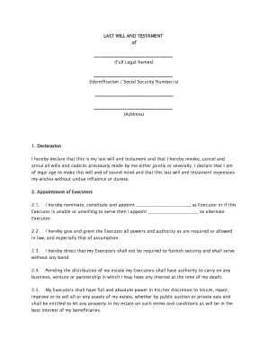 Last Will and Testament