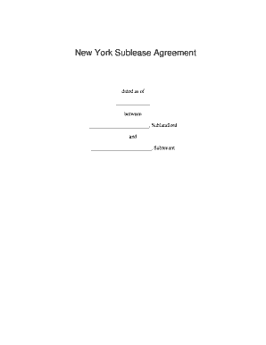 New York Sublease Agreement