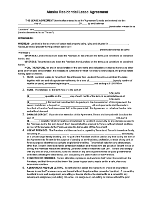 Alaska Residential Lease Agreement