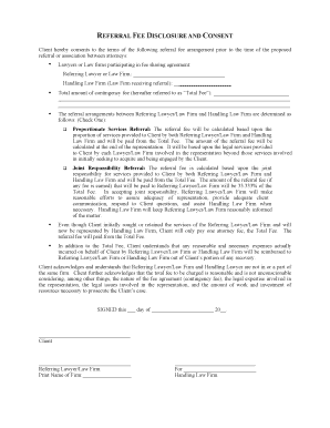 Referral Fee Disclosure and Consent
