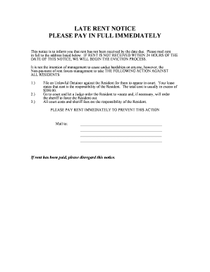 Late Rent Notice