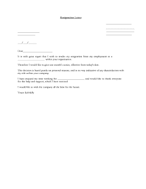 Resignation Letter