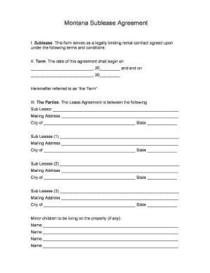 Sublease Agreement Template